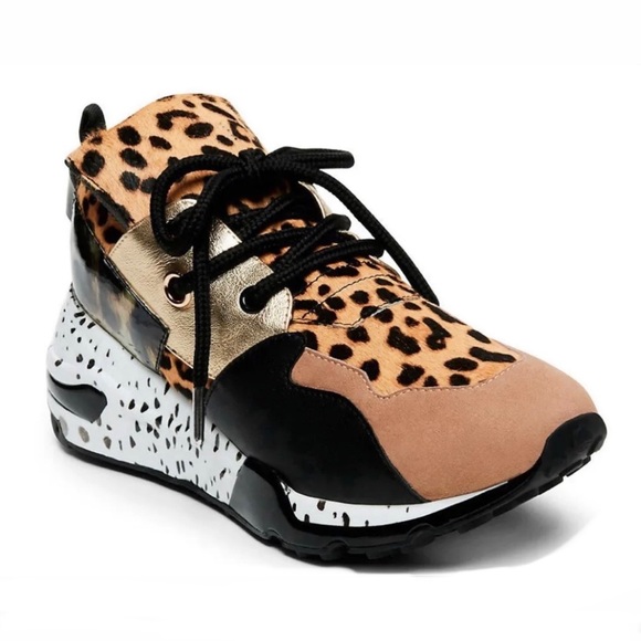 Steve Madden Shoes - Steve Madden Cliff Leather Animal Print Fashion Sneakers Cheetah 7.5 New